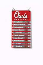 Custom Dugout Lineup Chart